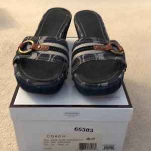 Coach denim wedges size 8
